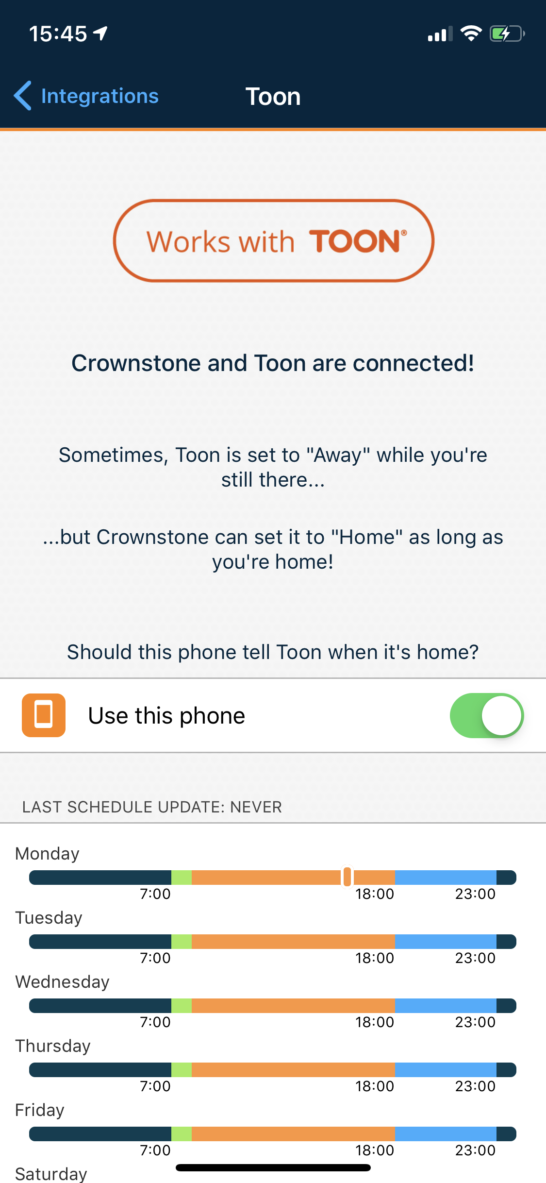 Toon within the Crownstone app