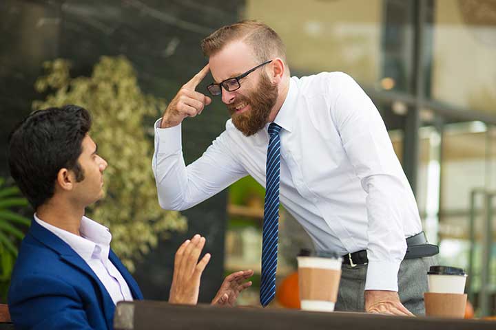 An aggressive client threatening an employee in an unsafe working condition